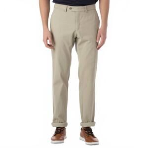 NEW BALLIN perma color pima twill khaki pants - atwater modern fit in stone